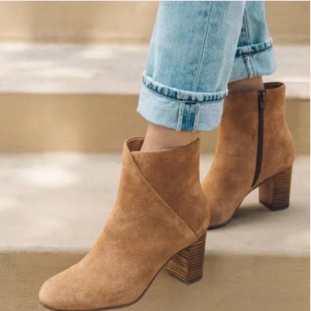 Soludos Venetian Bootie in Tan Suede